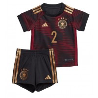 Tyskland Antonio Rudiger #2 Bortaställ Barn VM 2022 Korta ärmar (+ Korta byxor)